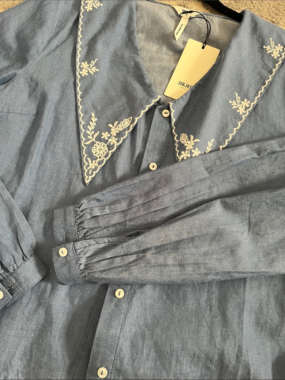 Object Light Blue Collared Top - Picture 10 of 12